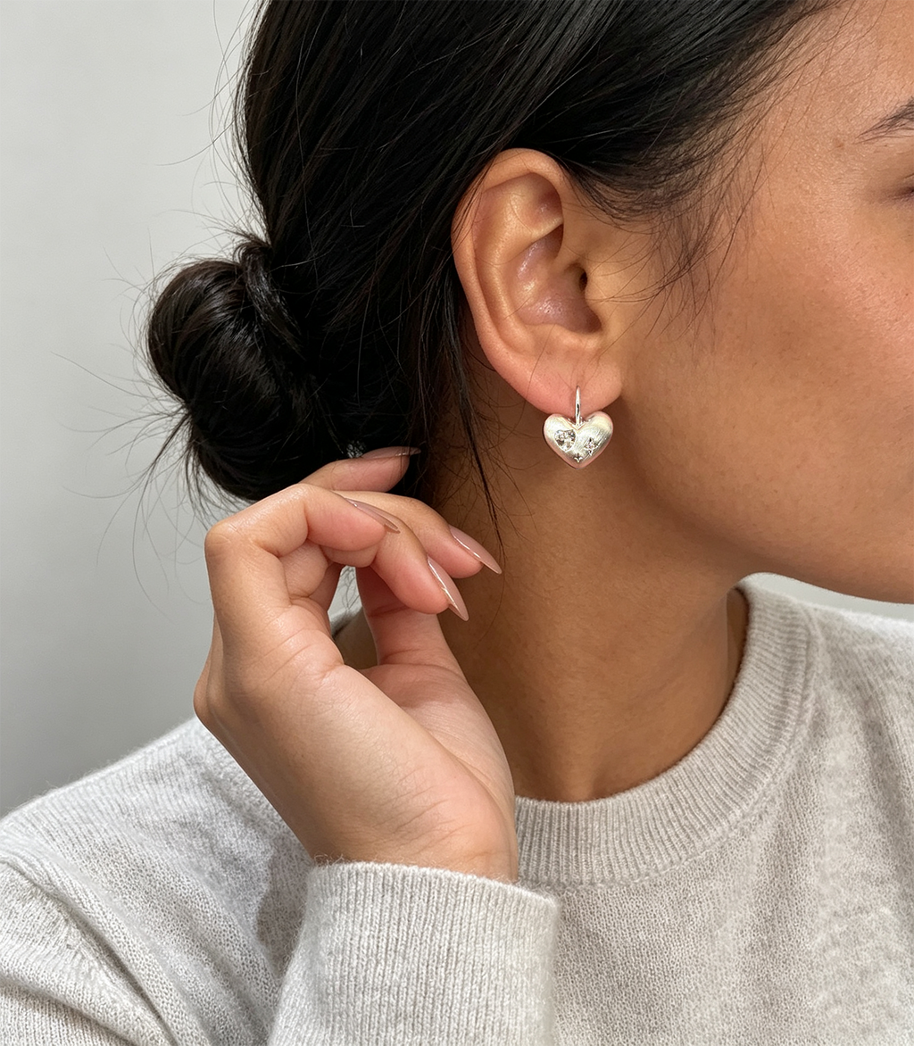 Satin Heart Earrings