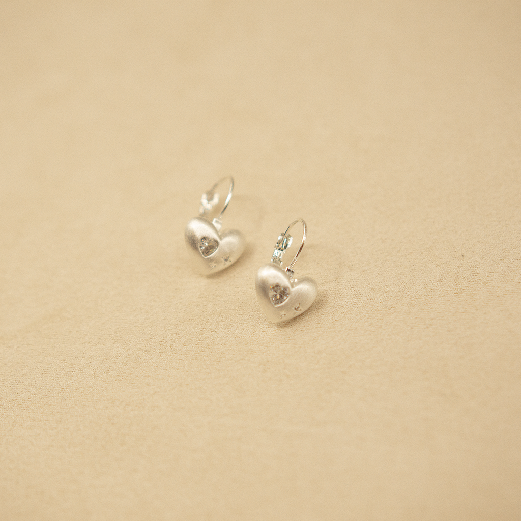 Satin Heart Earrings