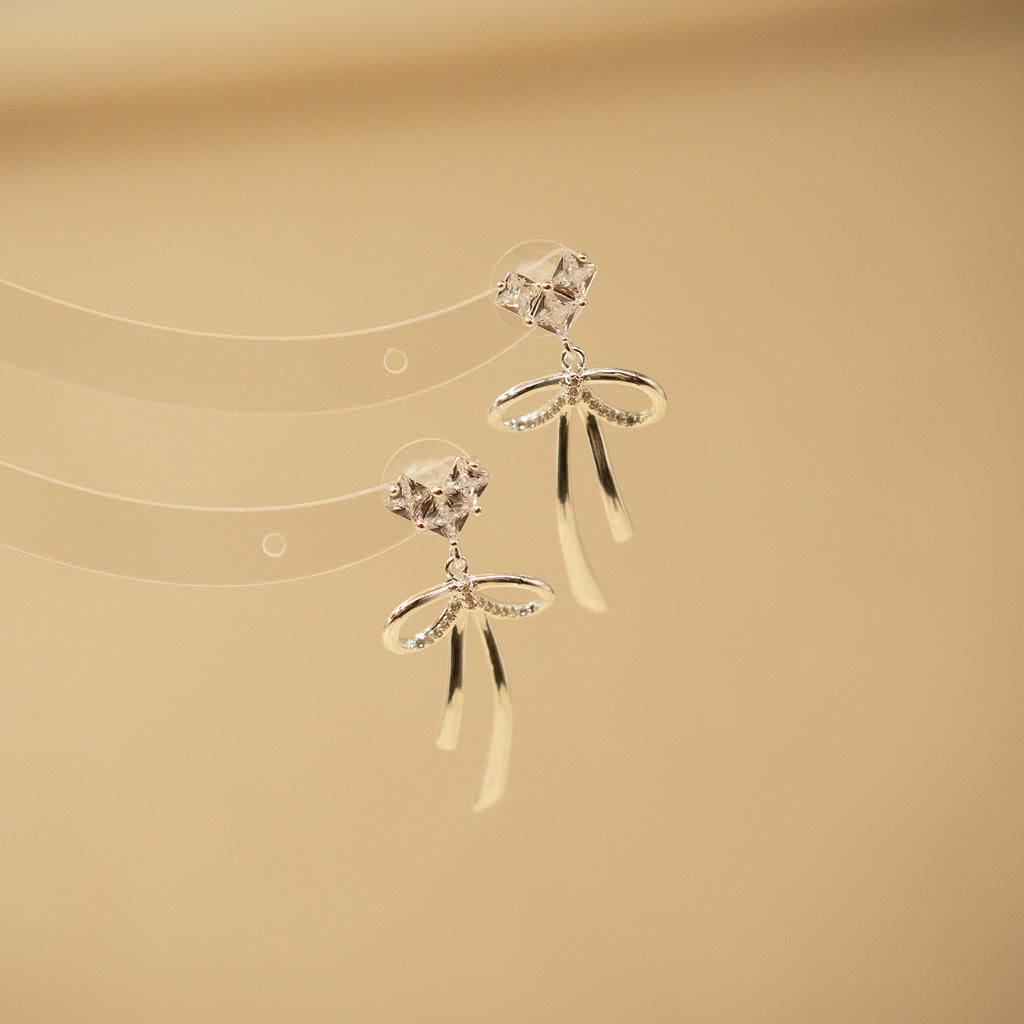 Crystal Ribbon Earrings