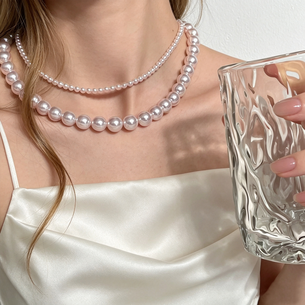 Rosy Pearl Necklace