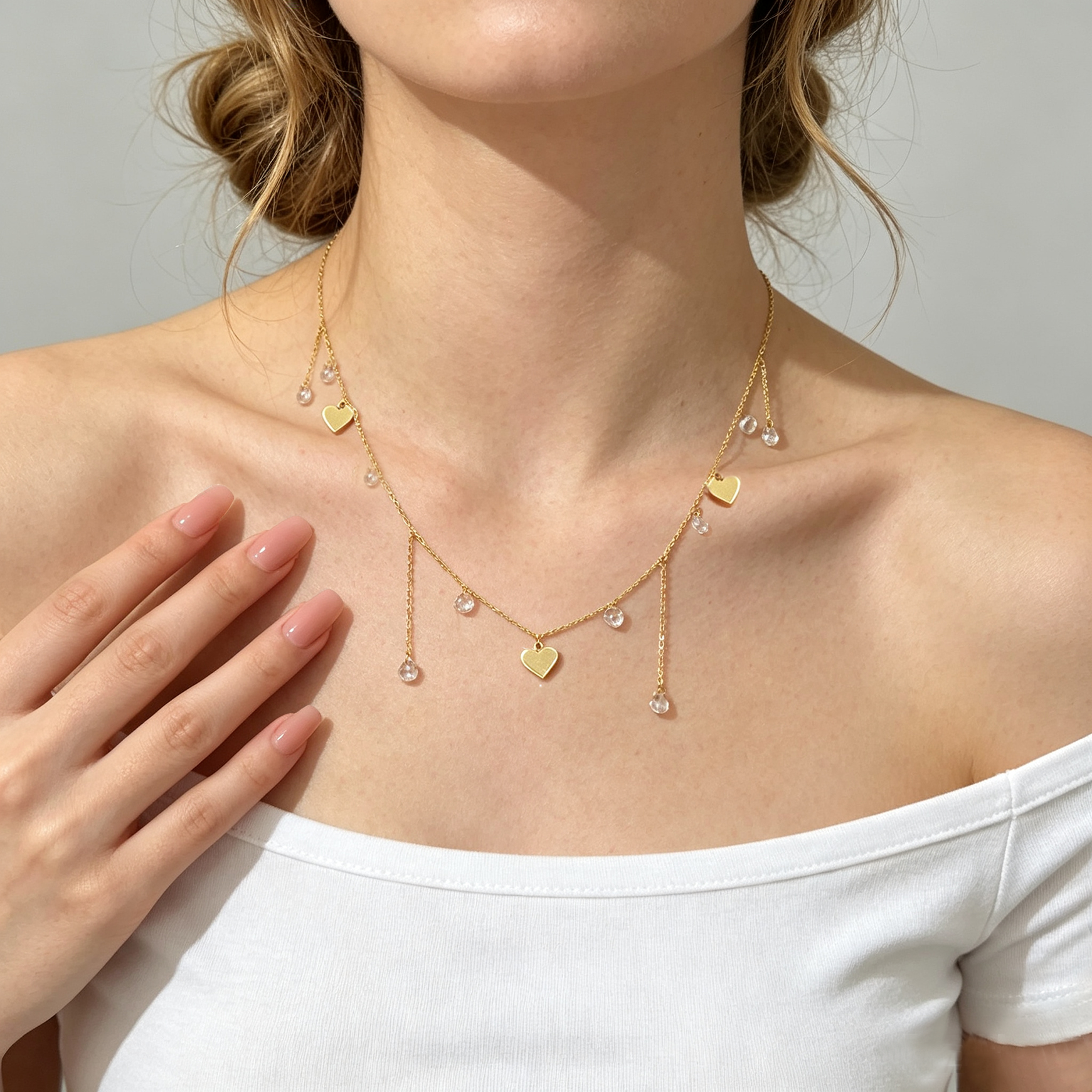 Heart Cascade Necklace