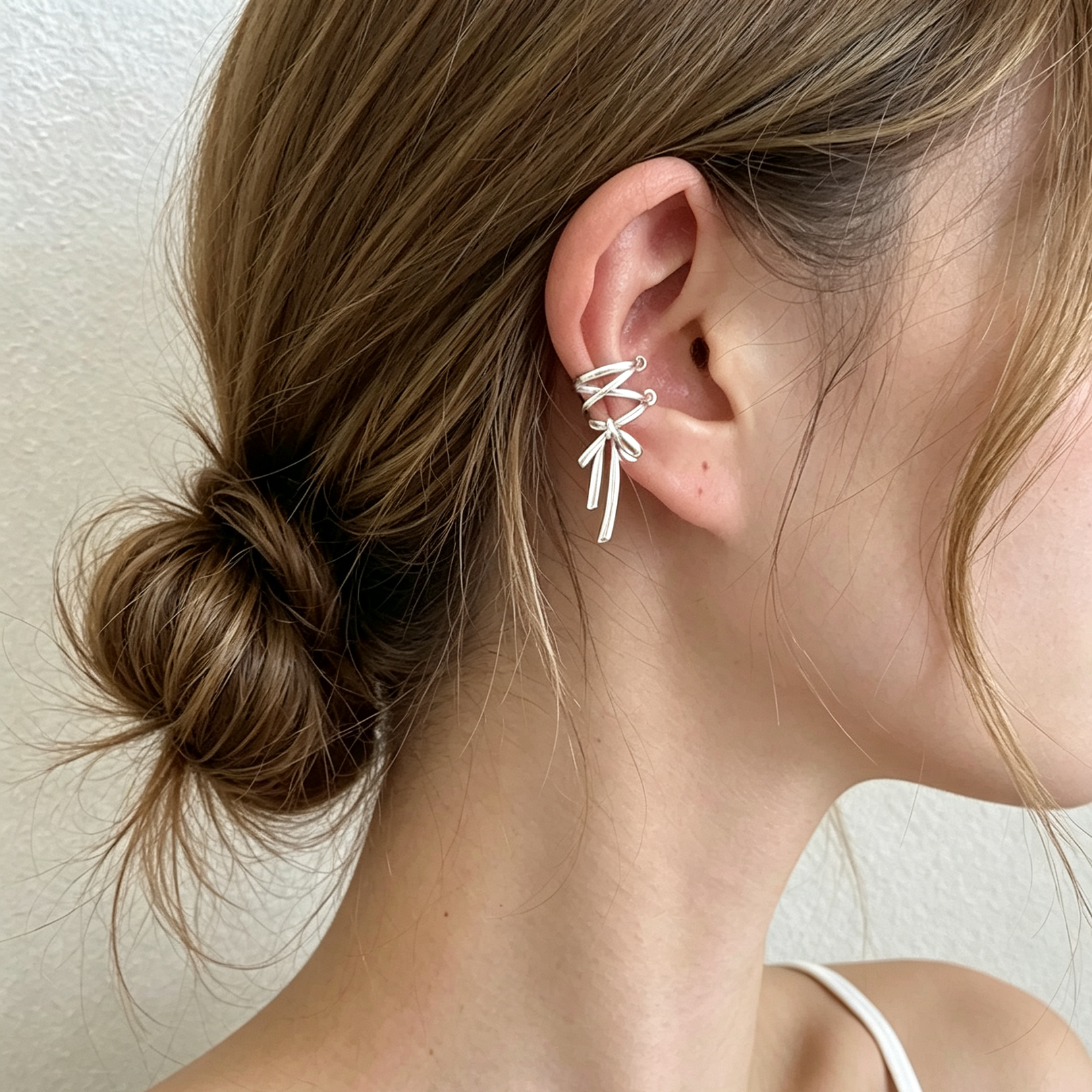 Satin Ribbon Ear Cuff