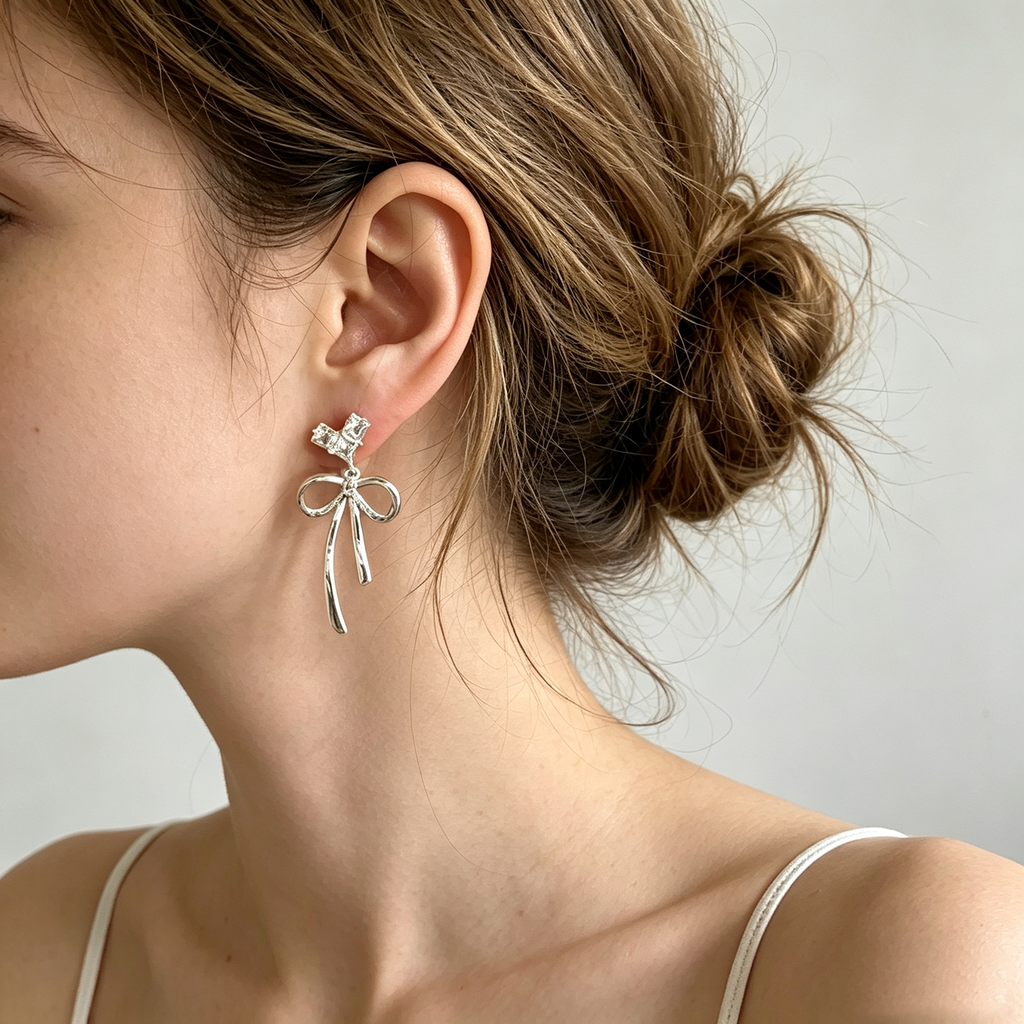 Crystal Ribbon Earrings