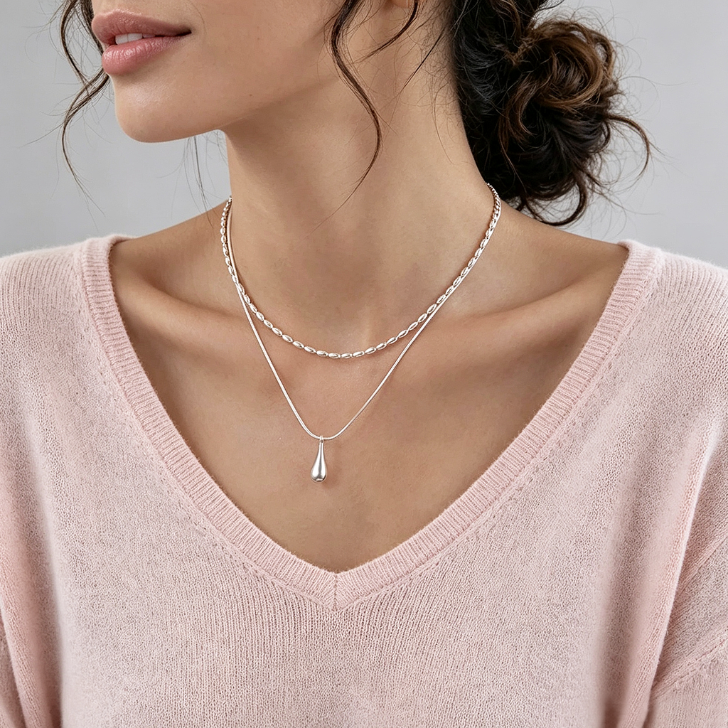 Frosty Droplet Necklace