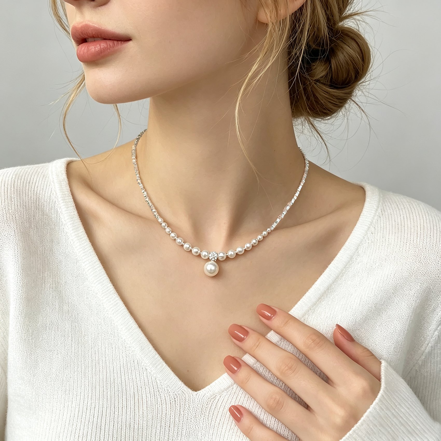 Glimmer Dew Crystal Necklace
