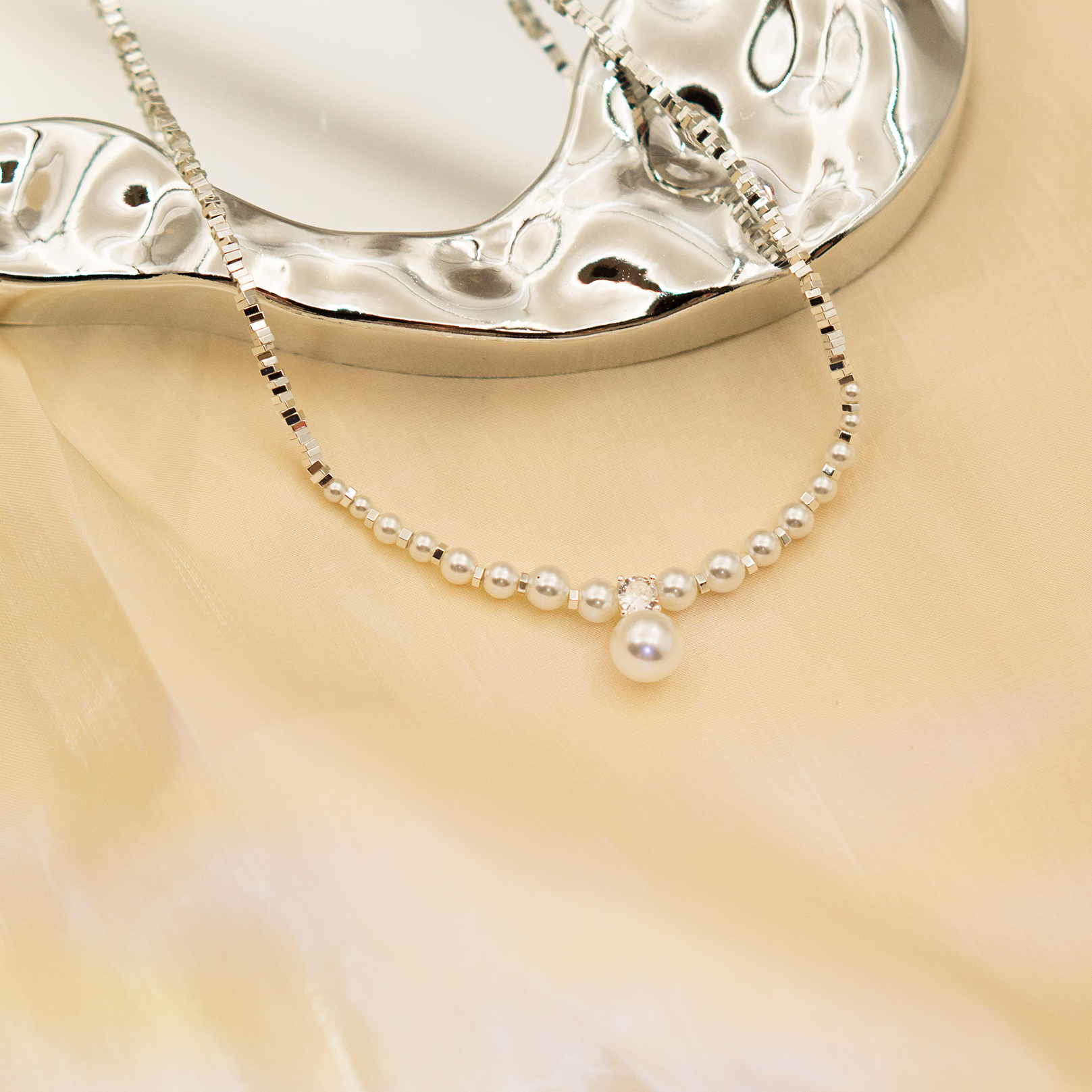 Glimmer Dew Crystal Necklace