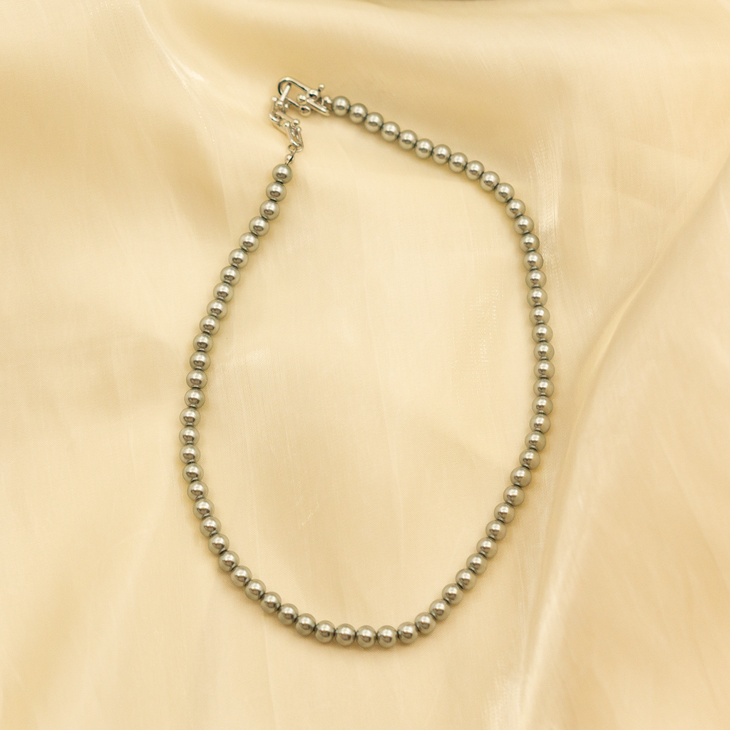 Satin Smoke Pearl Necklace
