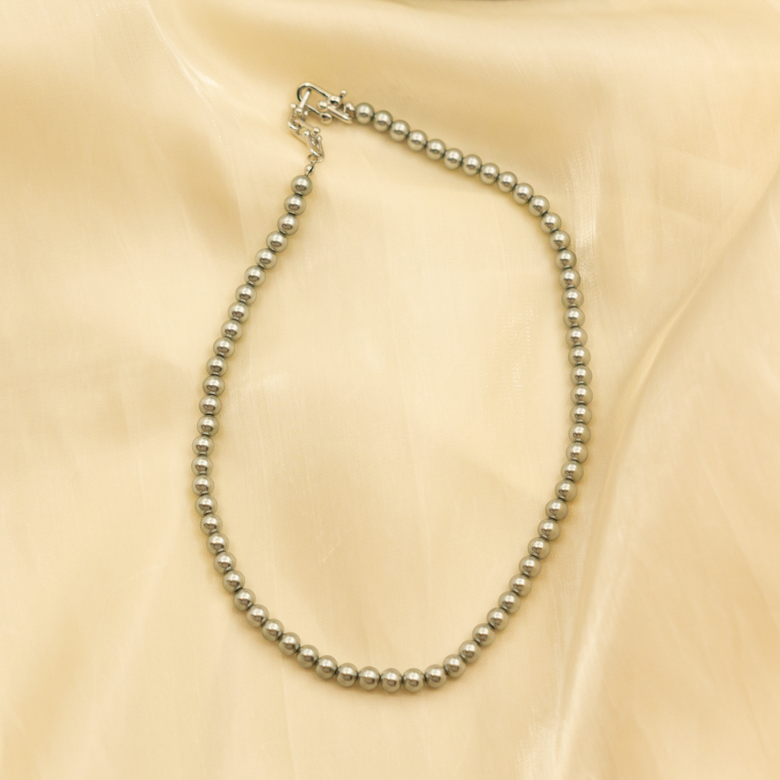 Satin Smoke Pearl Necklace