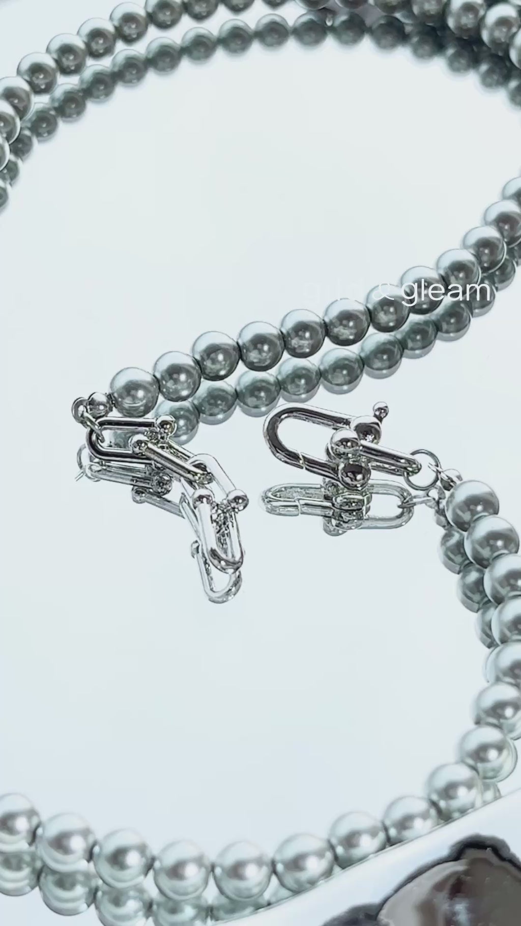 Satin Smoke Pearl Necklace