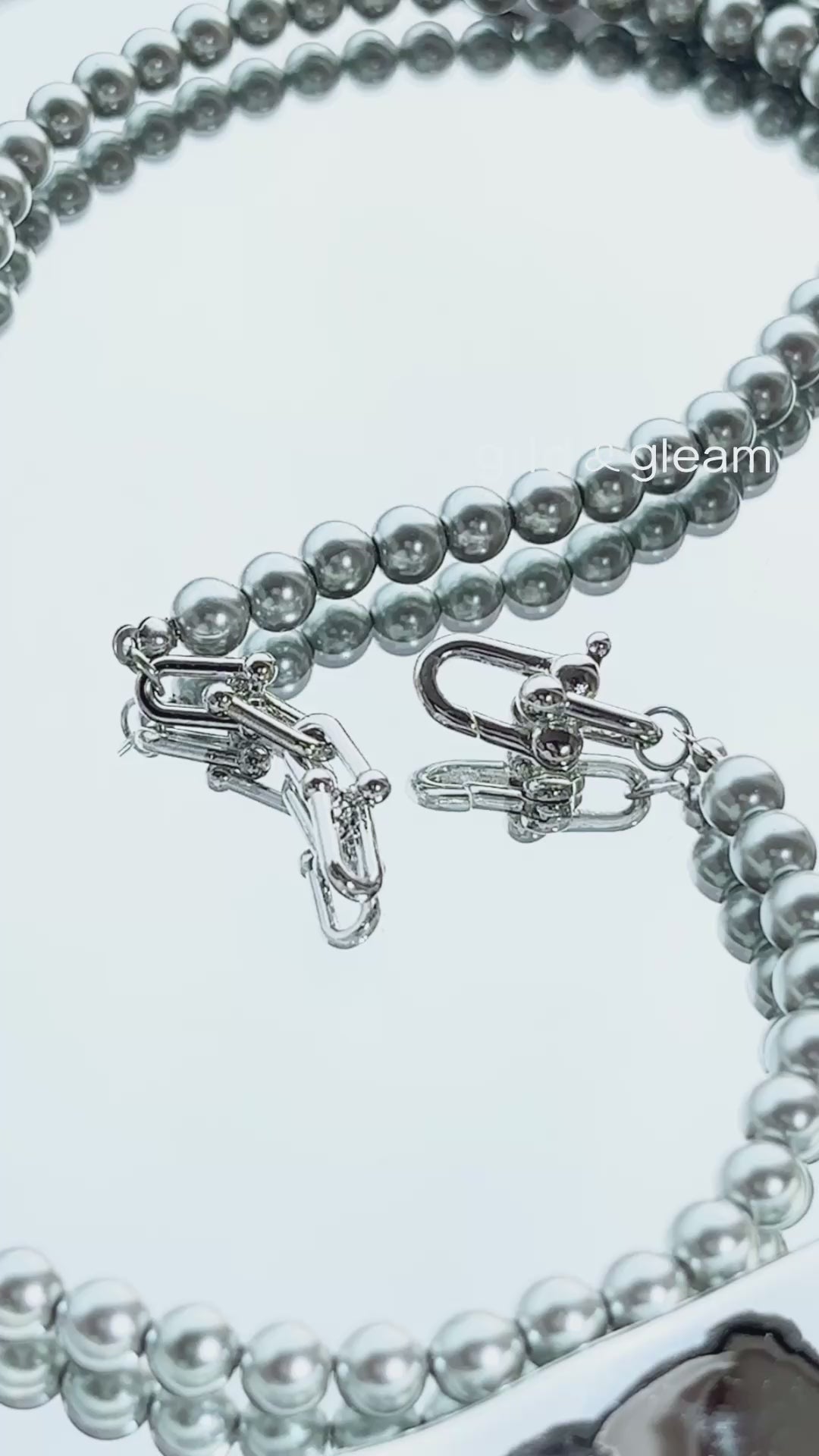 Satin Smoke Pearl Necklace