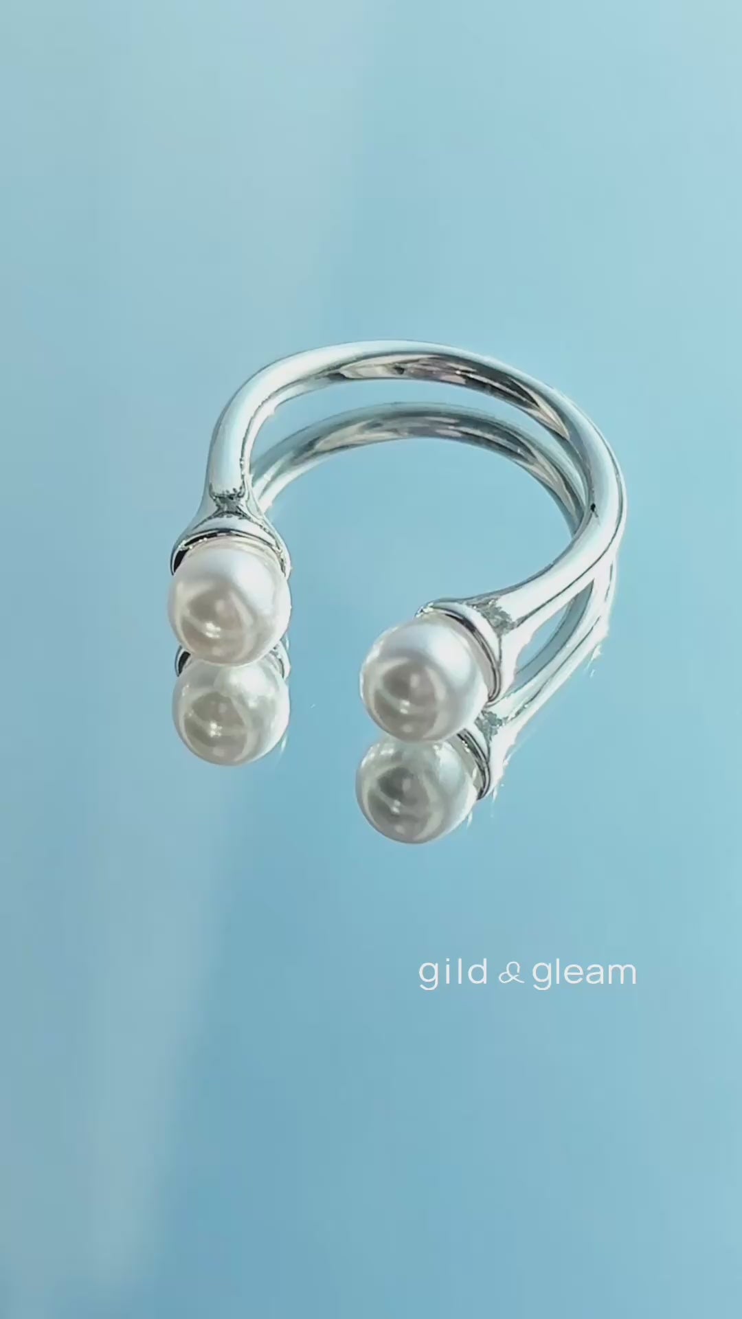 Frosty Duo Pearl Ring